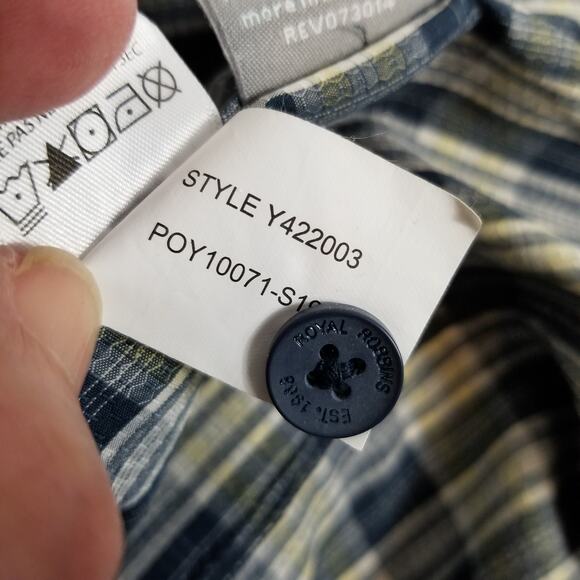 Royal Robbins Men's Insect Shield Bug Barrier Plaid Button Up Shirt Blue Large - Picture 11 of 11